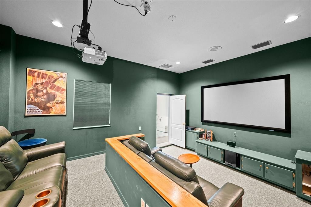 Home Theatre Room, Interior, Projection Screen, Recessed Lighting, Theatre Room