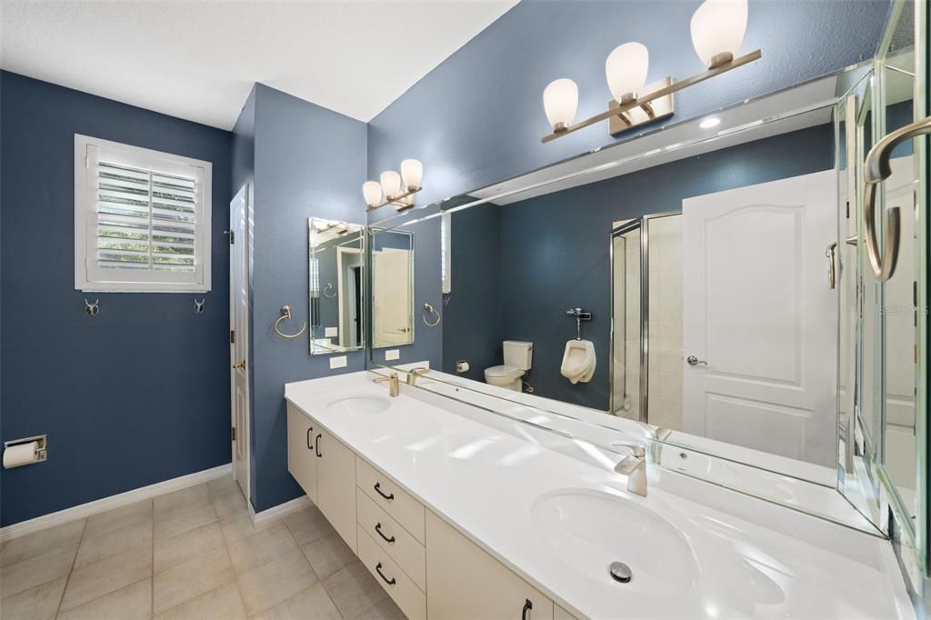 Bathroom, Dual Sink Vanities, Glass Shower, Interior