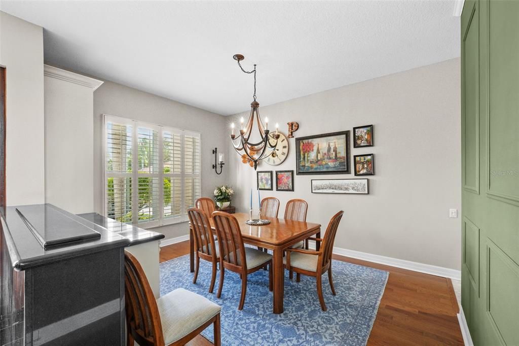 Chandelier, Dining room, Interior, Wood Texture Flooring