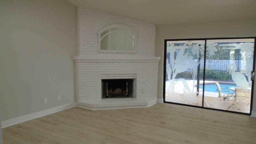 Empty room, Fireplace, Interior, Wood Texture Flooring