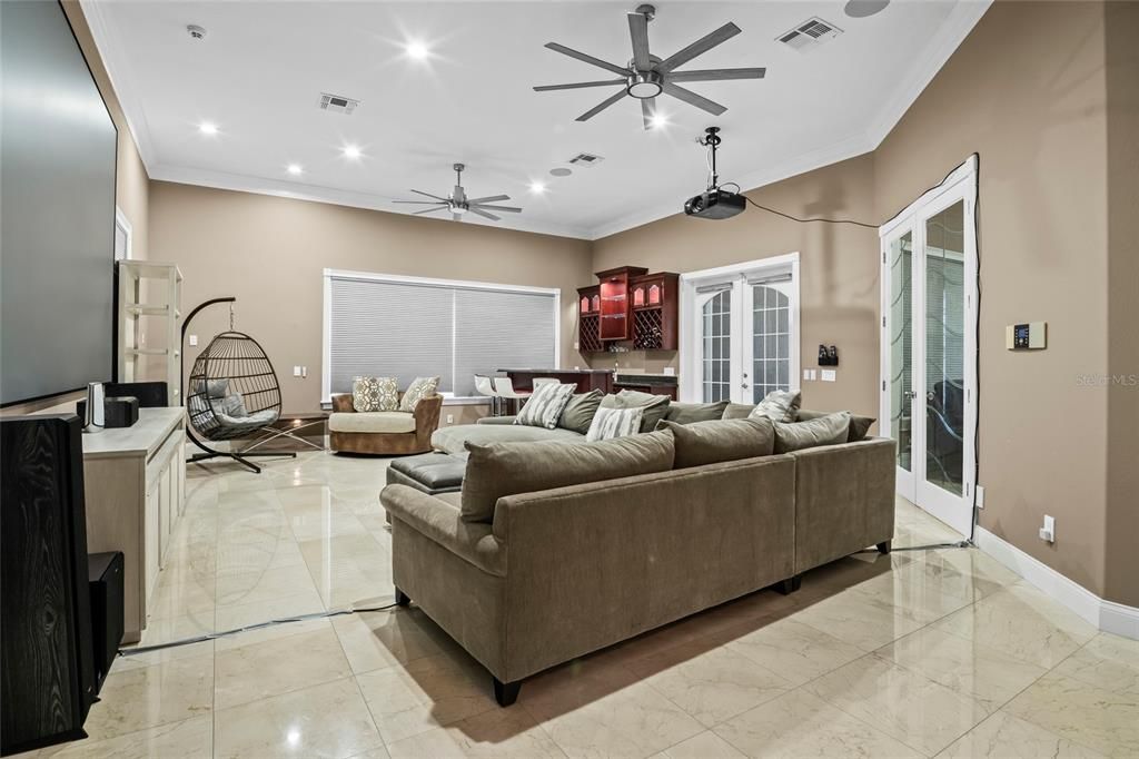 Interior, Living room, Recessed Lighting