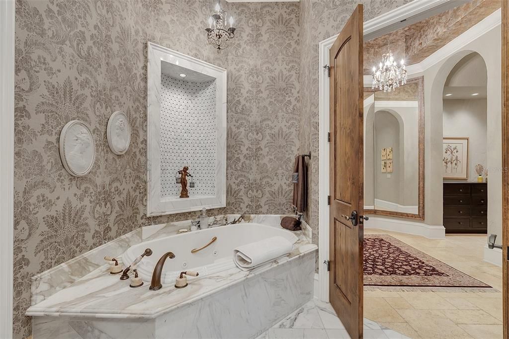 Bathroom, Chandelier, Interior