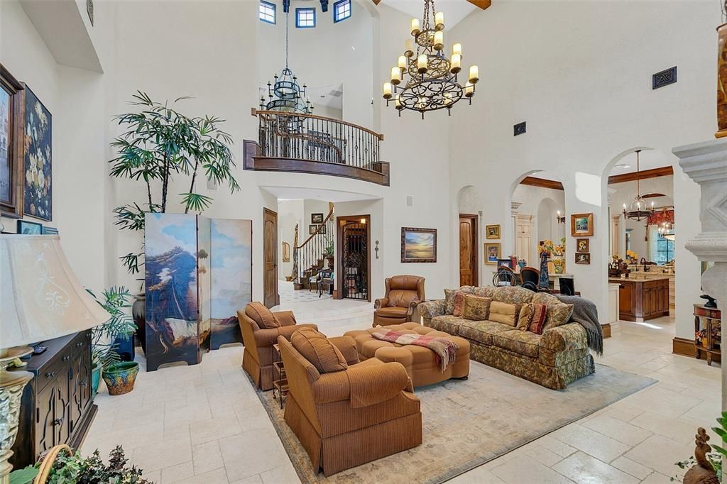 Chandelier, Fireplace, Interior, Living room, Pendant Lights, Recessed Lighting