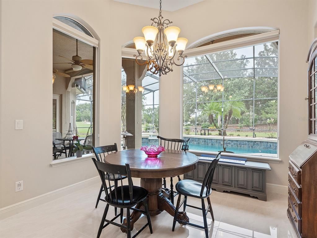 Chandelier, Dining room, Glass Ceilings, Interior, Pool, Sun Room
