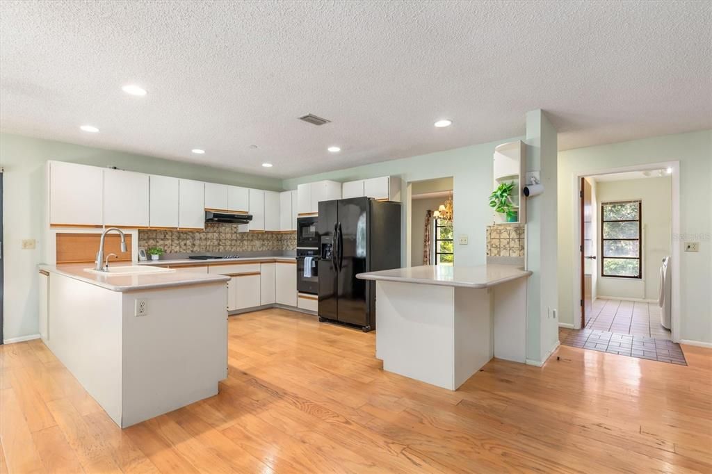 Interior, Kitchen, Recessed Lighting, Wood Texture Flooring