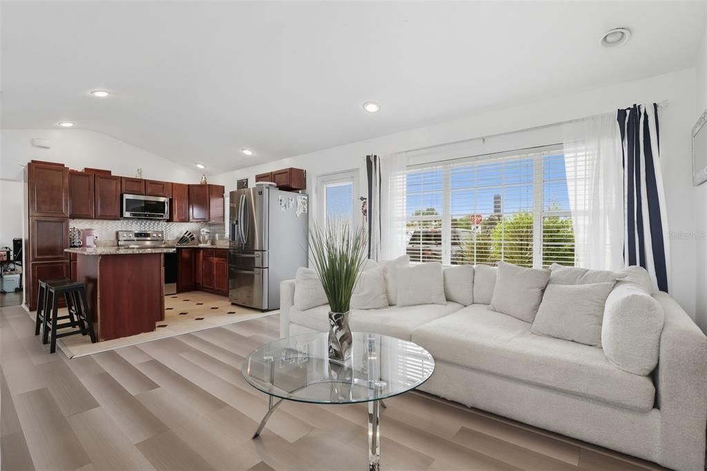 Interior, Kitchen, Living room, Recessed Lighting, Stainless Steel Appliances