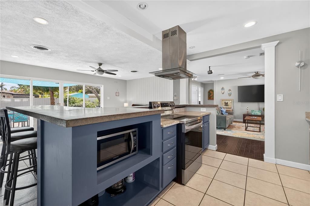 Interior, Kitchen, Recessed Lighting, Wood Texture Flooring