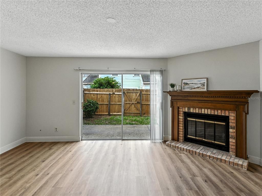Empty room, Fireplace, Interior, Wood Texture Flooring