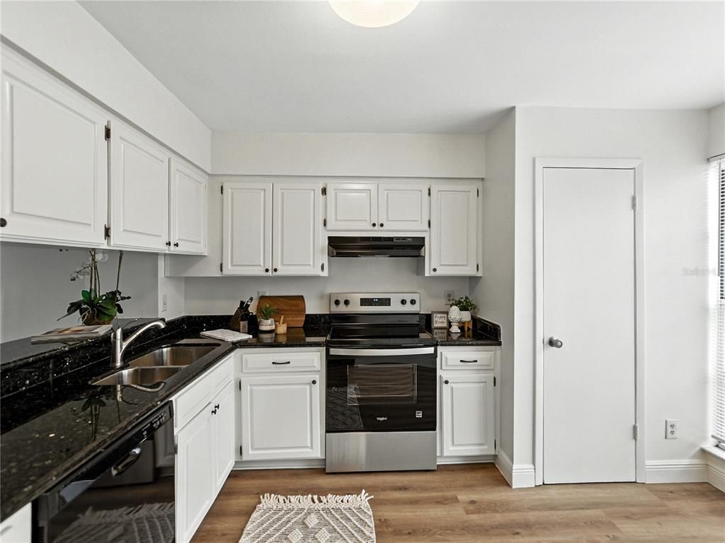 Interior, Kitchen, Stainless Steel Appliances, Wood Texture Flooring