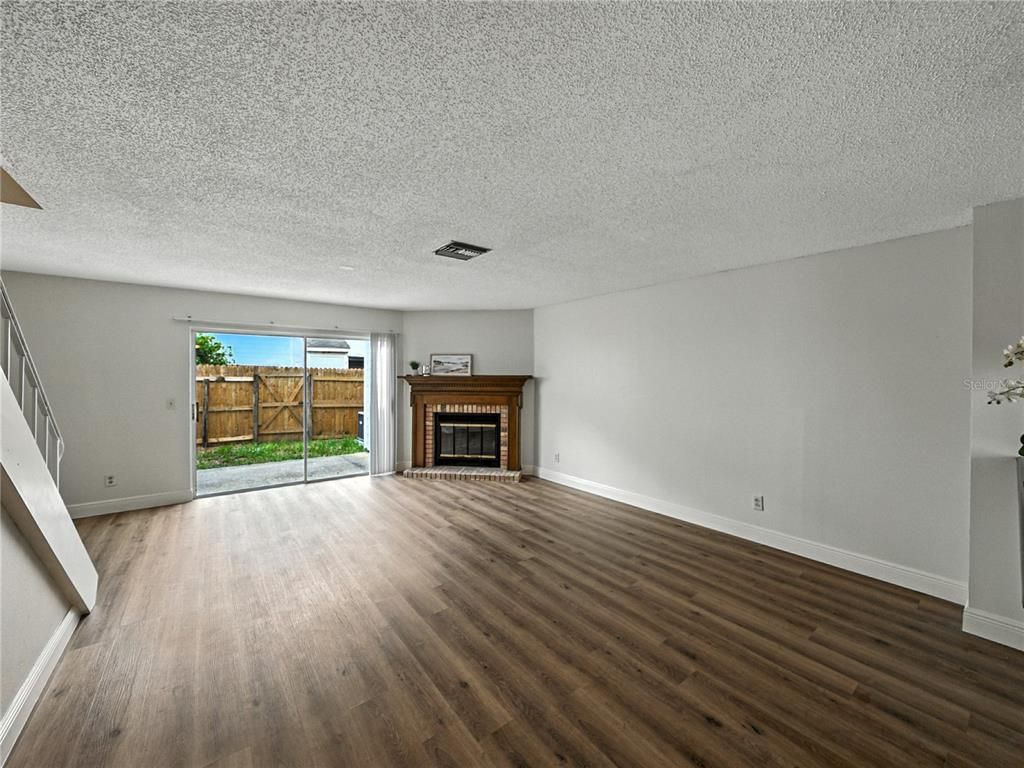 Empty room, Fireplace, Interior, Wood Texture Flooring