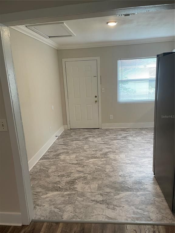 Empty room, Interior, Marble, Recessed Lighting, Wood Texture Flooring