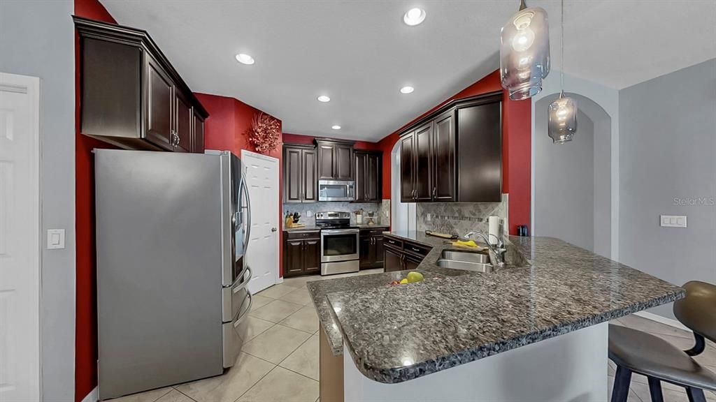 Interior, Kitchen, Pendant Lights, Recessed Lighting, Stainless Steel Appliances