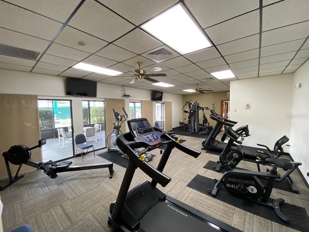 Fitness Equipment, Gym, Interior, Recessed Lighting