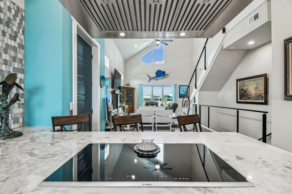 Dining room, Interior, Pool, Recessed Lighting
