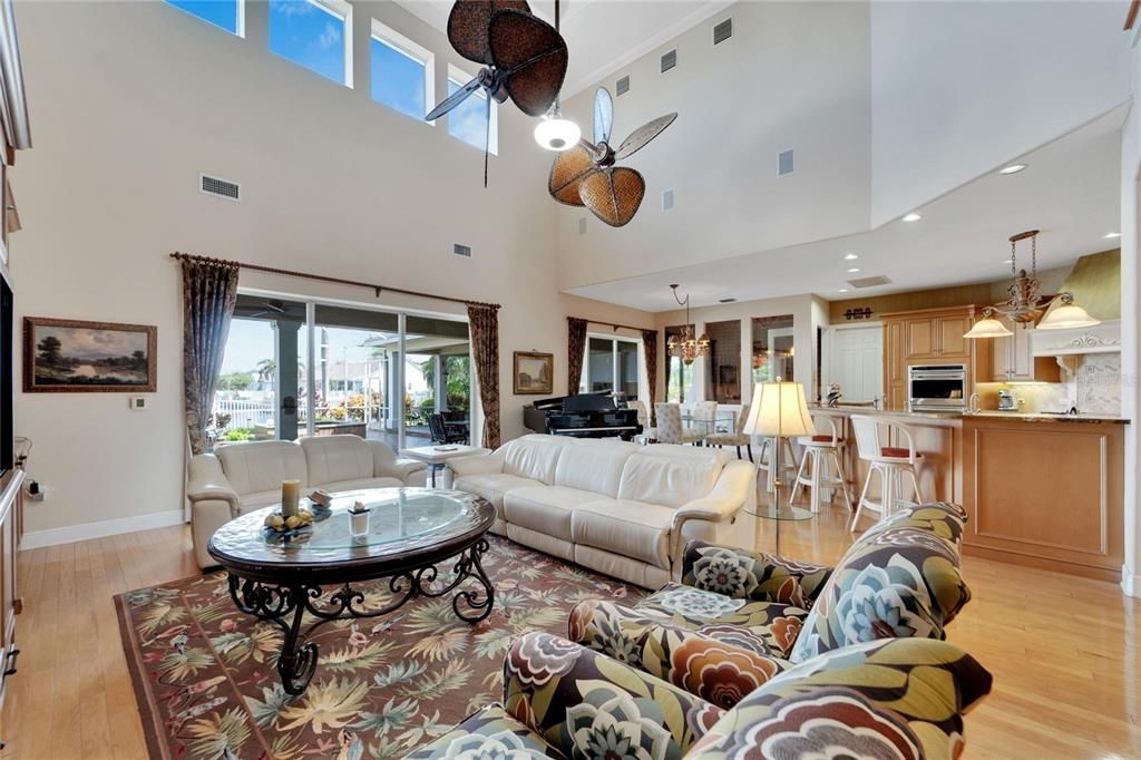 Interior, Kitchen, Living room, Recessed Lighting, Stainless Steel Appliances, Wood Texture Flooring