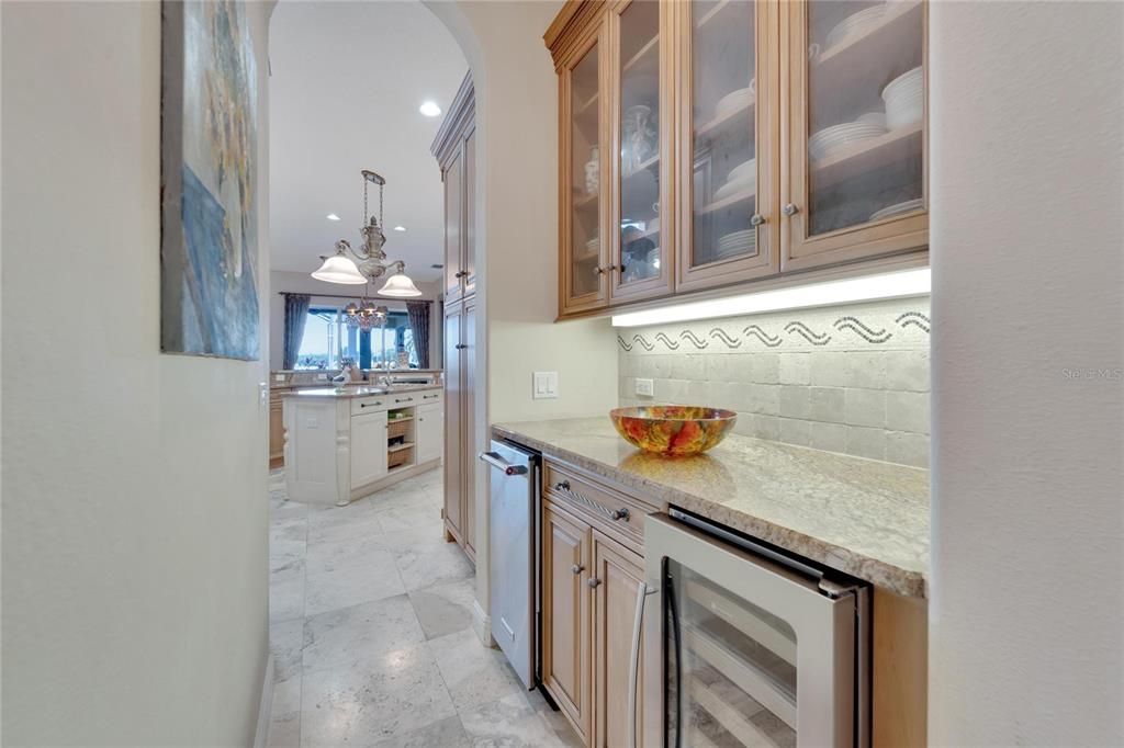 Interior, Kitchen, Marble, Pendant Lights, Recessed Lighting