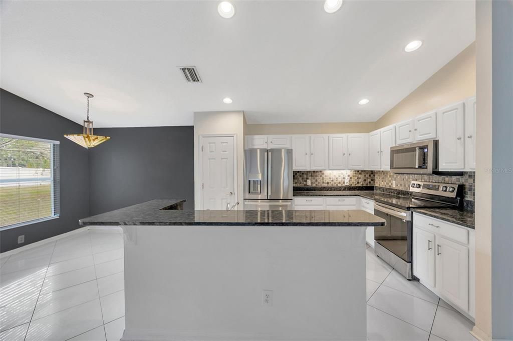 Interior, Kitchen, Pendant Lights, Recessed Lighting, Stainless Steel Appliances