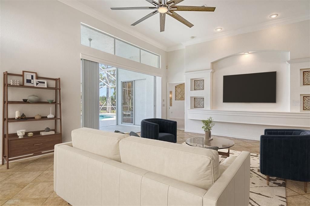 Interior, Living room, Recessed Lighting