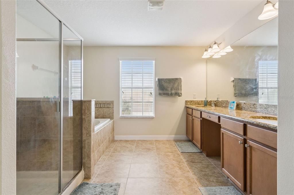 Bathroom, Dual Sink Vanities, Glass Shower, Interior