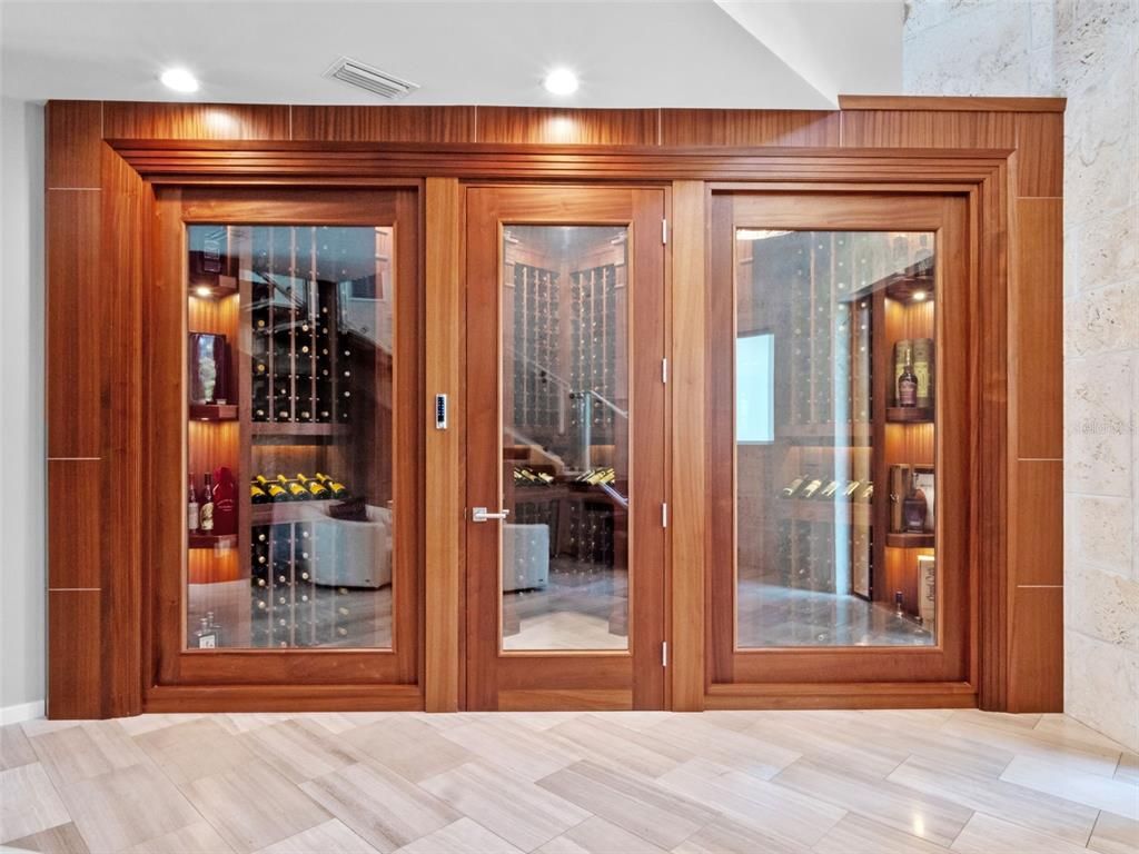 Interior, Recessed Lighting, Wine Storage, Wood Texture Flooring