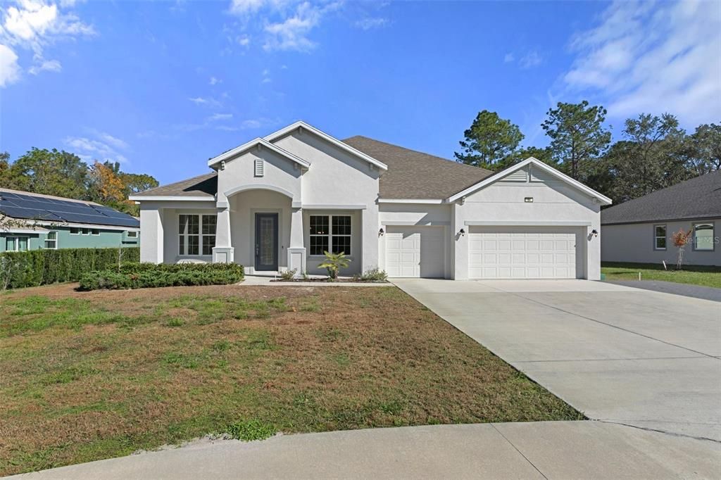 Attached, Exterior, Facade, Solar Panels, Ranch