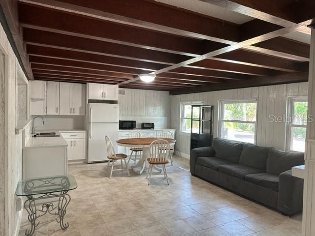 Dining room, Interior, Kitchen, Living room, Wooden Beams