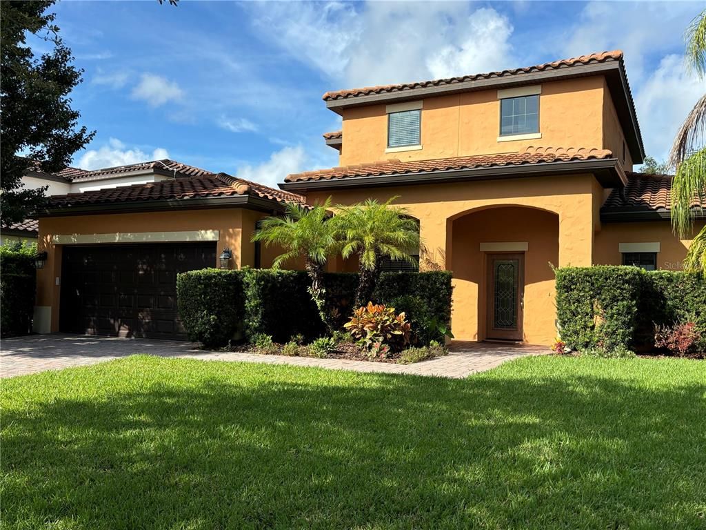 Attached, Backyard, Exterior, Facade, Mediterranean