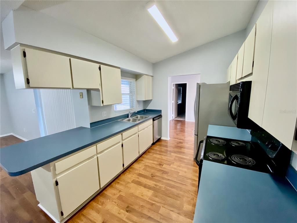Interior, Kitchen, Wood Texture Flooring