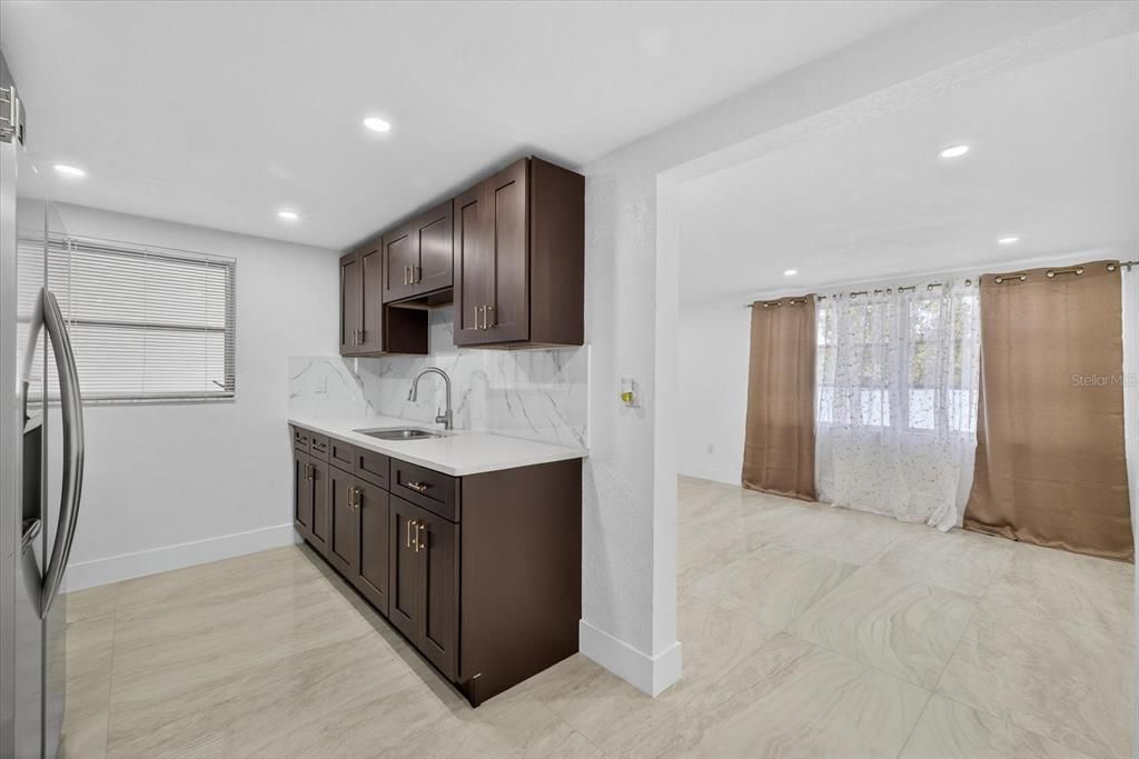 Interior, Kitchen, Marble, Marble Walls, Recessed Lighting