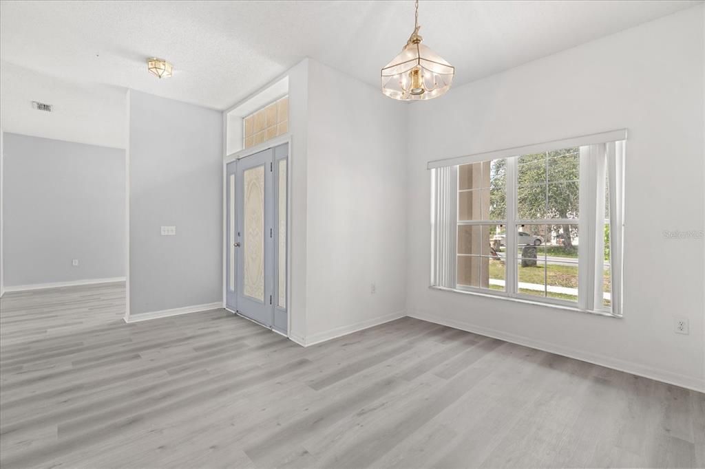 Empty room, Interior, Pendant Lights, Wood Texture Flooring