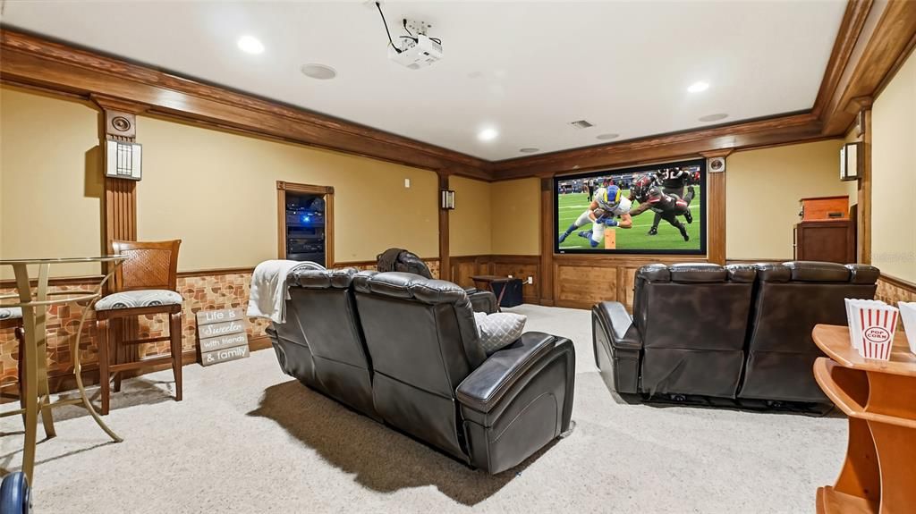 Home Theatre Room, Interior, Projection Screen, Recessed Lighting, Theatre Room