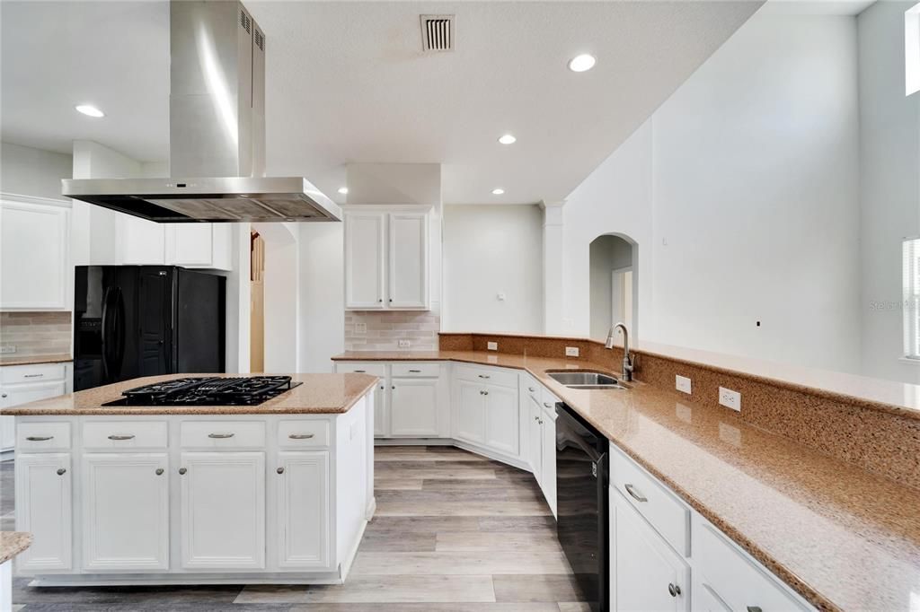 Interior, Kitchen, Recessed Lighting, Wood Texture Flooring