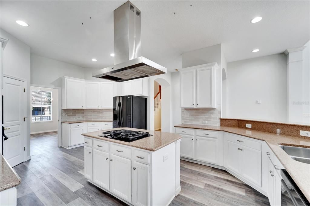 Interior, Kitchen, Recessed Lighting, Wood Texture Flooring