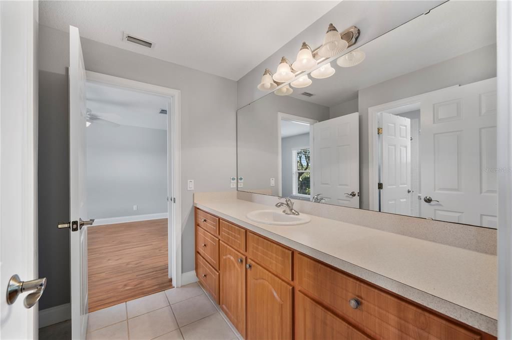 Bathroom, Dual Sink Vanities, Interior, Wood Texture Flooring