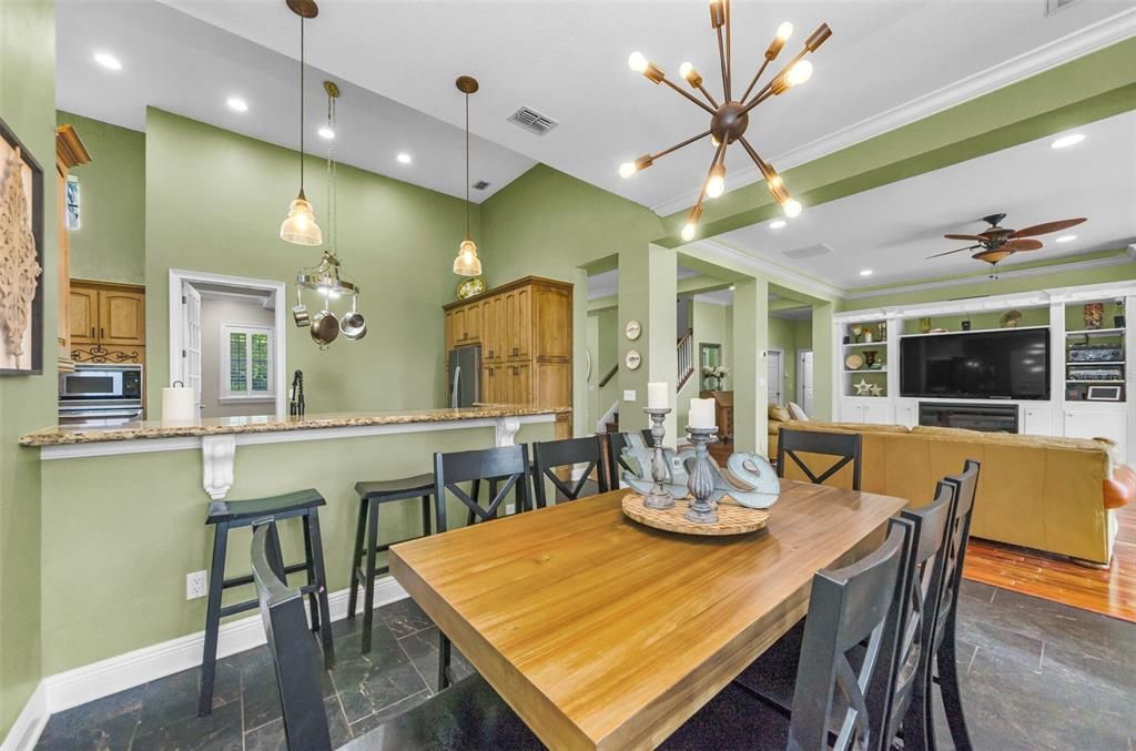 Dining room, Interior, Kitchen, Pendant Lights, Recessed Lighting