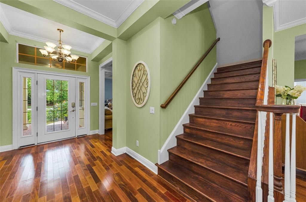 Chandelier, Interior, Wood Texture Flooring