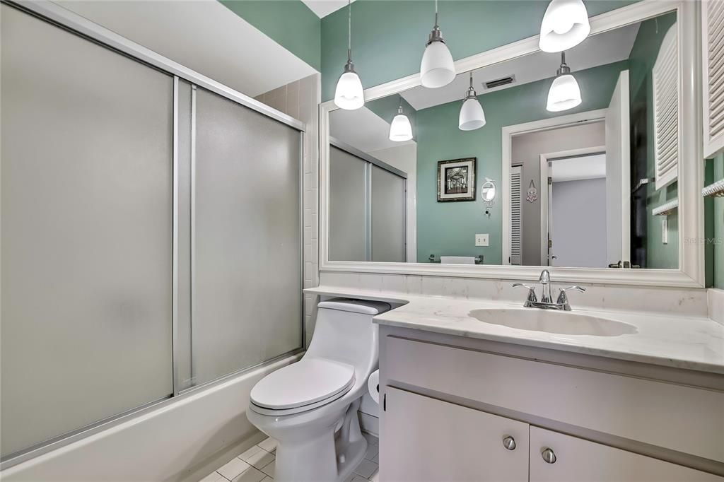 Bathroom, Glass Shower, Interior, Pendant Lights