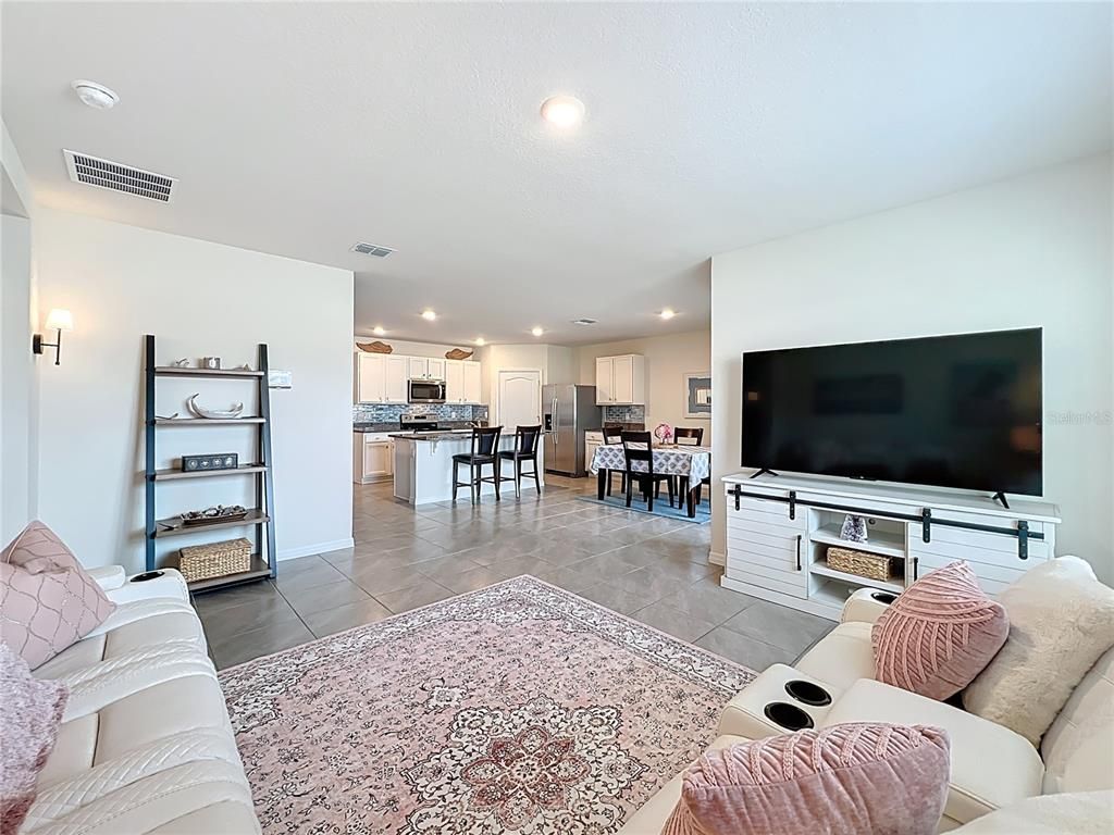 Dining room, Interior, Kitchen, Living room, Recessed Lighting, Stainless Steel Appliances