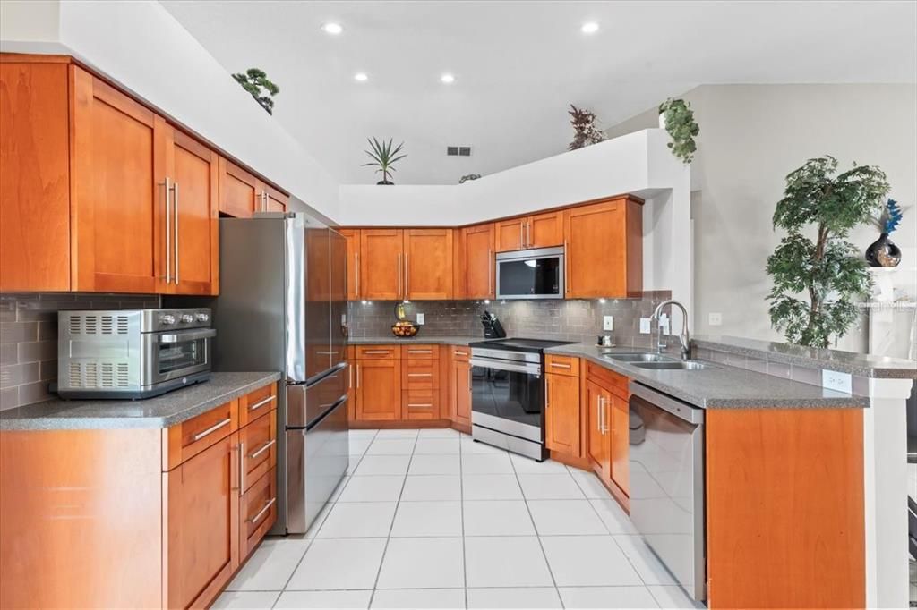 Interior, Kitchen, Recessed Lighting, Stainless Steel Appliances