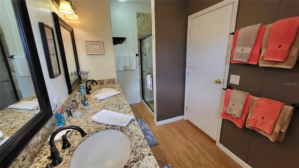 Bathroom, Dual Sink Vanities, Interior, Wood Texture Flooring