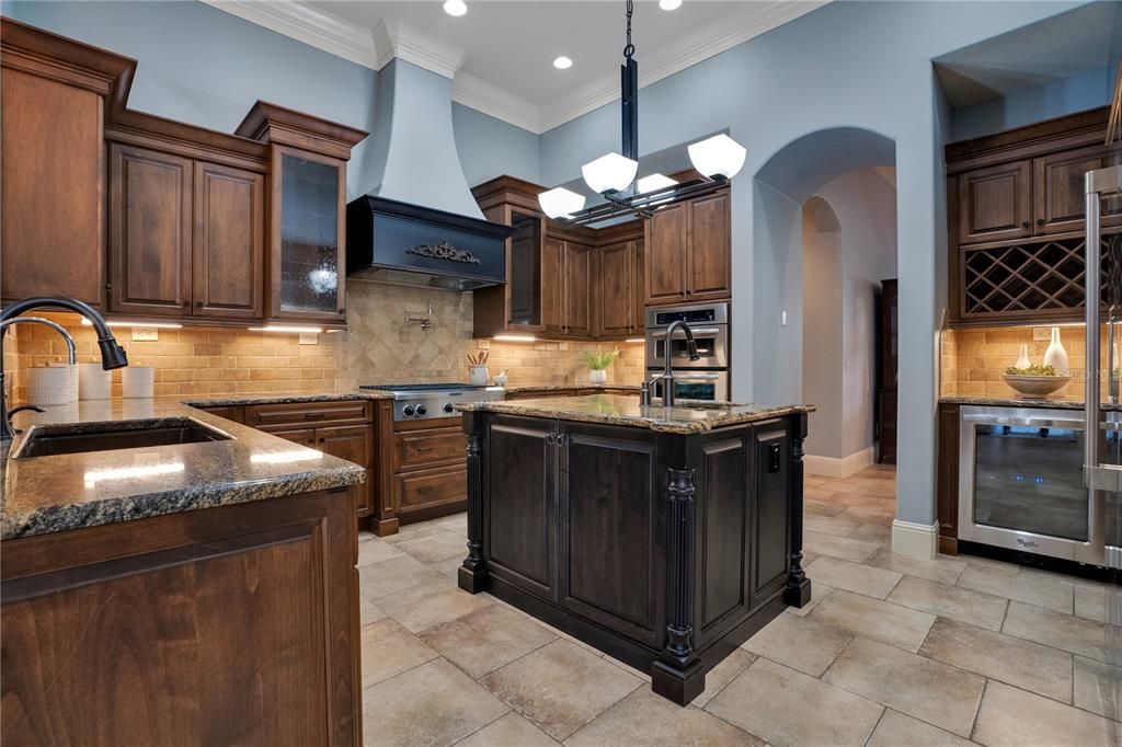 Chandelier, Interior, Kitchen, Pendant Lights, Recessed Lighting, Stainless Steel Appliances