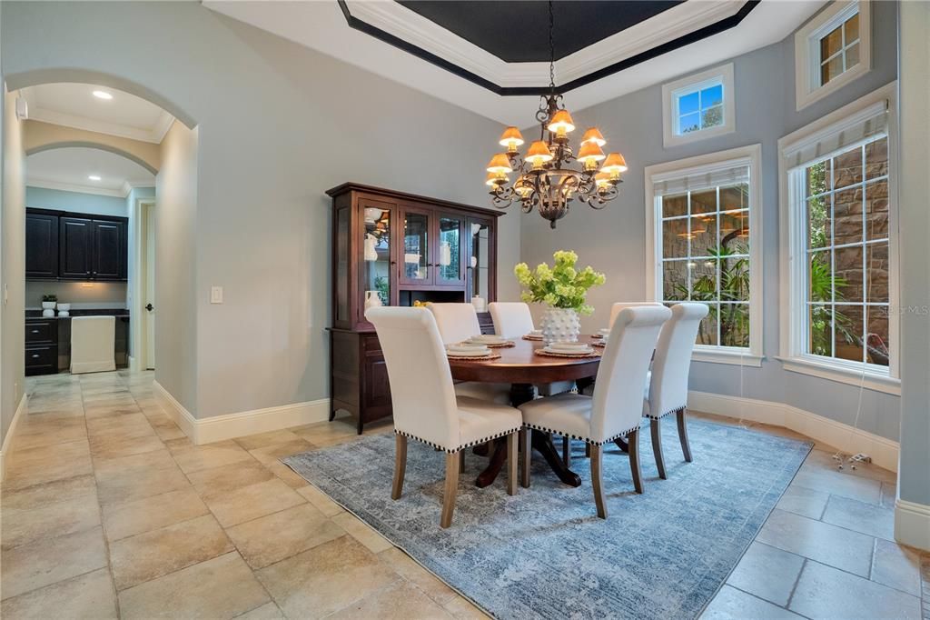 Chandelier, Dining room, Interior, Recessed Lighting