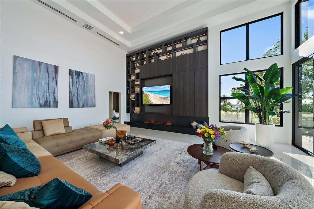 Interior, Living room, Recessed Lighting