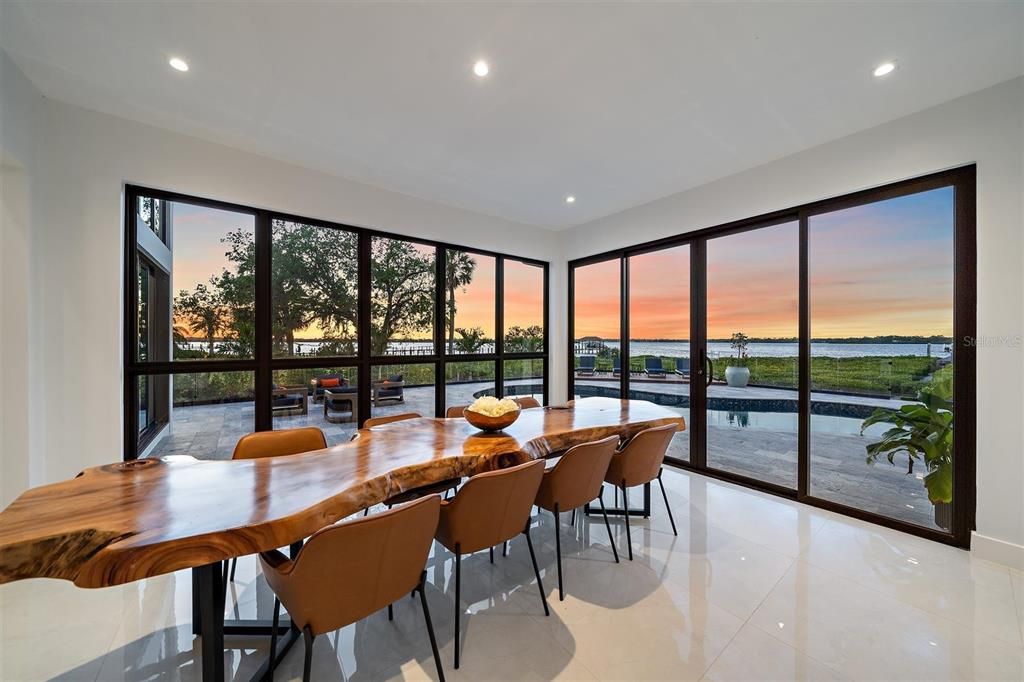 Dining room, Interior, Recessed Lighting, Water