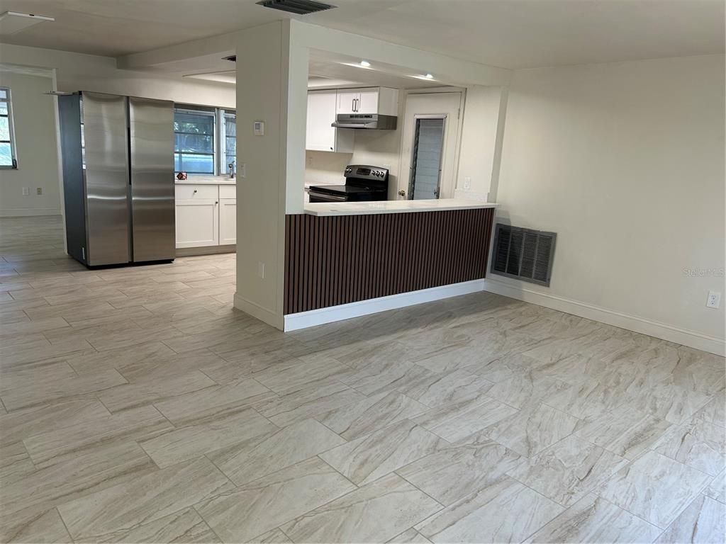 Interior, Kitchen, Marble, Recessed Lighting, Stainless Steel Appliances