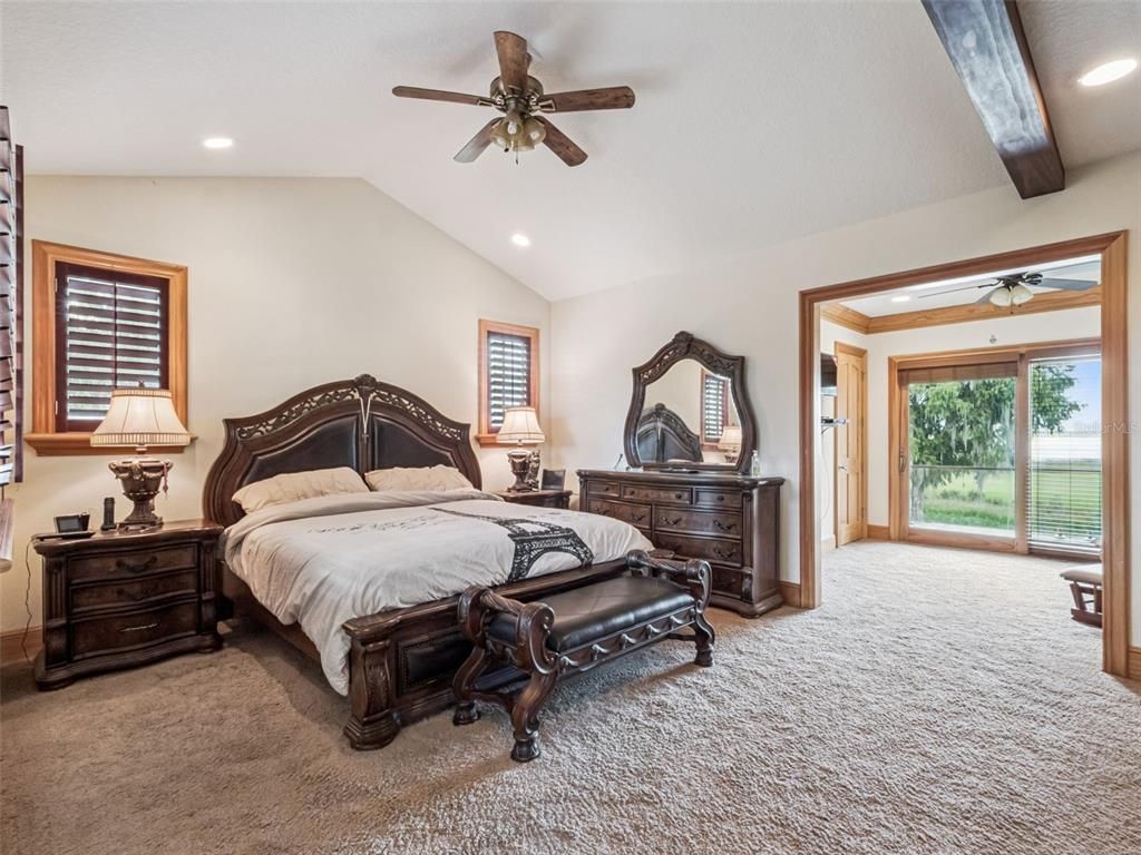 Bedroom, Interior, Recessed Lighting, Wooden Beams