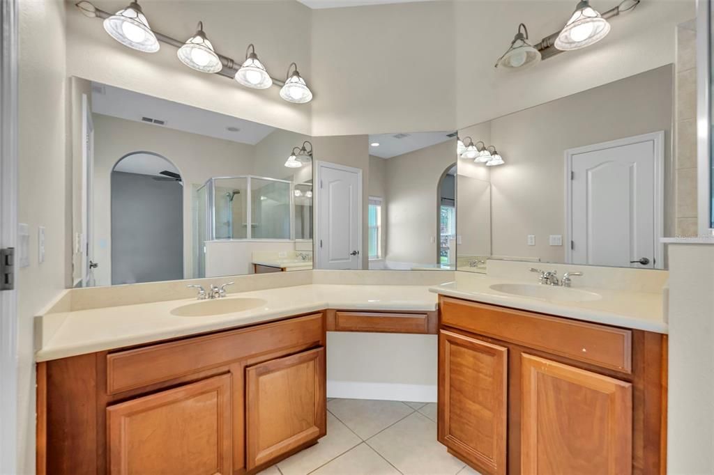 Bathroom, Dual Sink Vanities, Glass Shower, Interior
