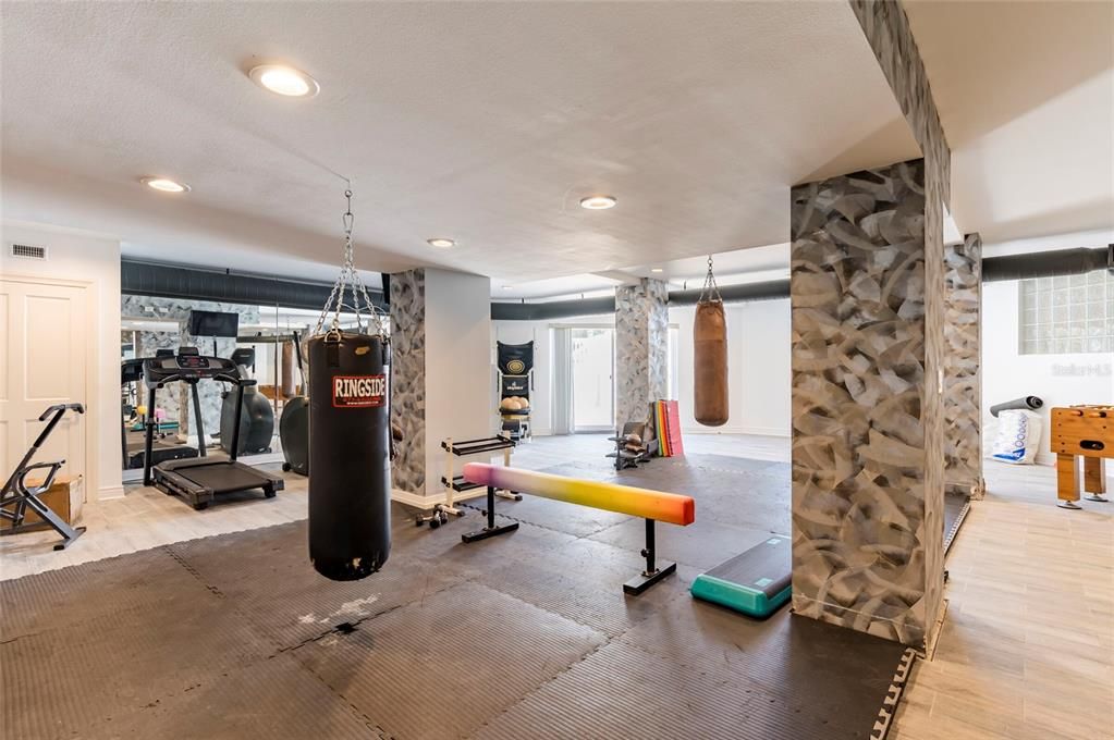 Fitness Equipment, Gym, Interior, Recessed Lighting