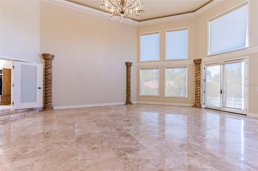 Chandelier, Empty room, Interior
