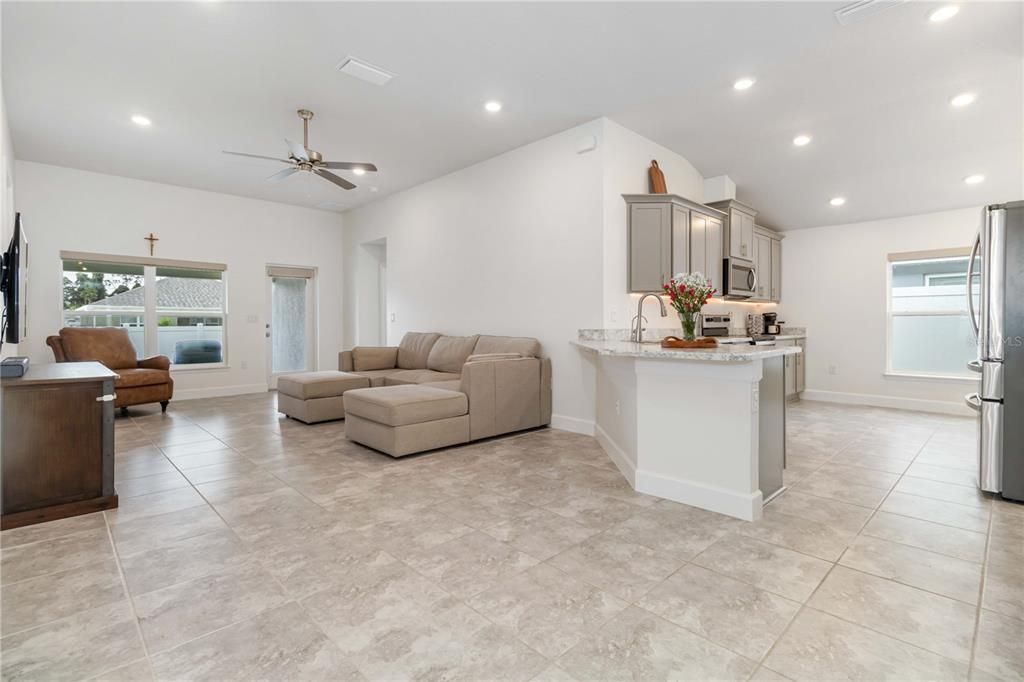 Interior, Kitchen, Living room, Recessed Lighting, Stainless Steel Appliances